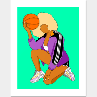 Woman basketball player Posters and Art